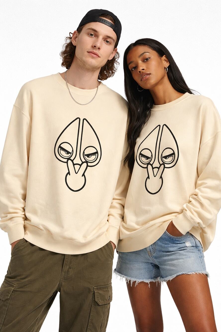 Moose Knuckles Graphic Crewneck Sweatshirt Cream Logo XXL Urban Streetwear Rare